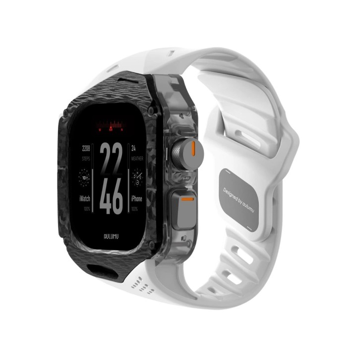 Funda A01 Fibra de Carbono & Correa FKM Apple Watch Ultra Blanco | Mayorista