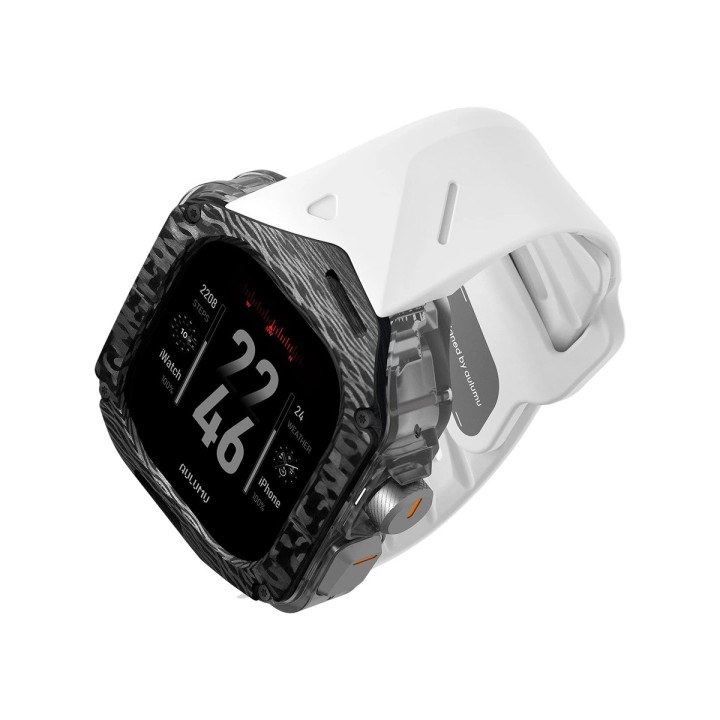 Funda A01 Fibra de Carbono & Correa FKM Apple Watch Ultra Blanco | Mayorista