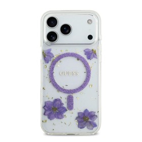 Funda Guess iPhone 17 Pro Max Morado MagSafe | Resin Flowers Design