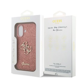 Funda Guess iPhone 17 Rosa Glitter | Big 4G Logo Dorado