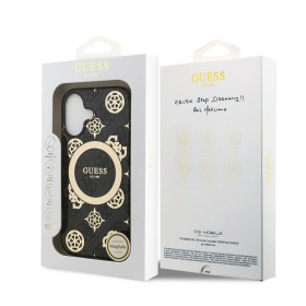 Funda Guess para iPhone 17 – Colección Peony on 4G Background – Negro MagSafe