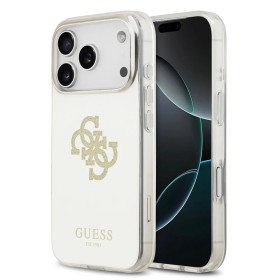 Funda Guess para iPhone 17 Pro – Colección Mirror Case con Gran Logotipo 4G Glitter – Dorado MagSafe