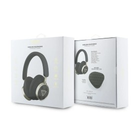 Auriculares Bluetooth Guess con Cancelación de Ruido (ENC) – Piel Sintética con Estuche y Logo 4G – Negro