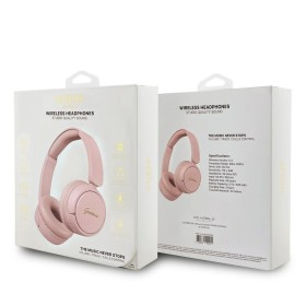 Auriculares Guess Bluetooth Rosa | Metal Logo Script | 30h Batería