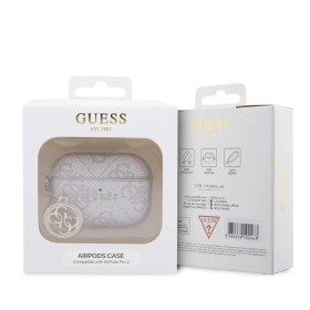 Funda Guess para AirPods Pro y Pro 2 Colección 4G con Colgante de Strass – Rosa