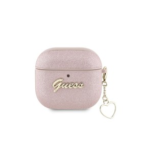 Funda Guess para AirPods 4 con Colgante de Corazón – Rosa