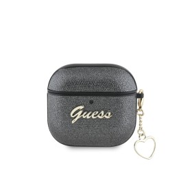 Funda Guess para AirPods 4 con Colgante de Corazón – Negro