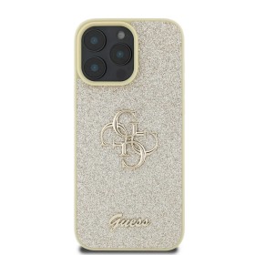Funda Guess para iPhone 16 Pro Max Big 4G con Brillo Fijo – Gold Glitter
