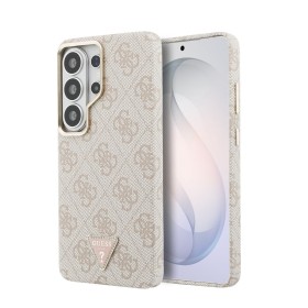Funda Guess para Samsung Galaxy S26 Ultra – Colección 4G Script Metal Logo con MagSafe y Bordes Dorados – Rosa