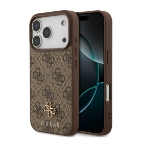 Funda Guess para iPhone 17 Pro Max – Colección Small 4G & Classic Metal Logo – Marrón MagSafe